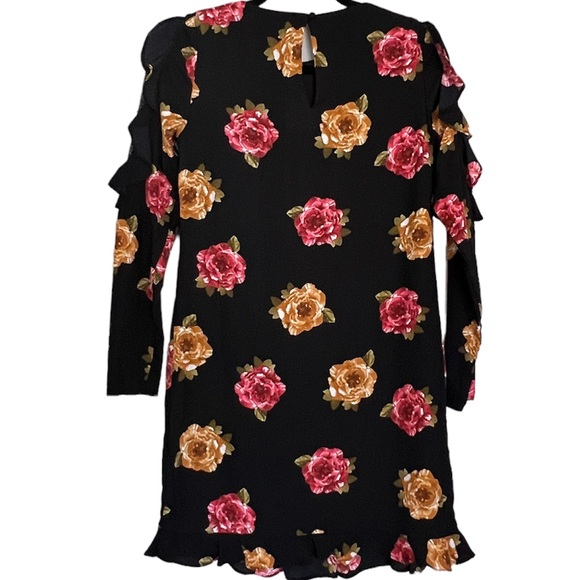 EUC | Nicole Miller Studio | Floral Dress with Lace/Mesh on Sleeves | Size 2 - Picture 7 of 11